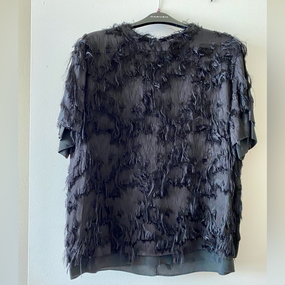 Carven Fringe Two Piece Top & Mini Skirt Set